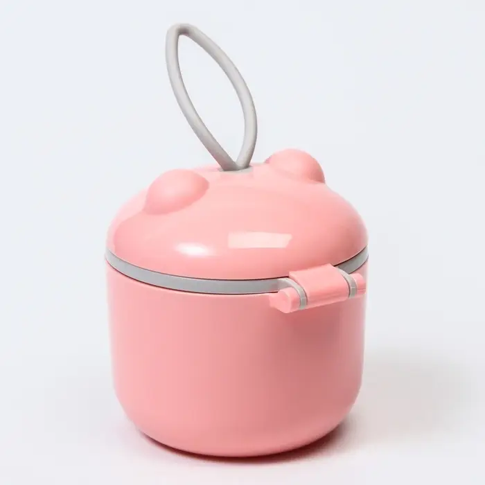 Контейнер для детского питания Мишка 1, 250 мл, розовый