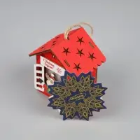 Ёлочная игрушка &laquo;Дом с оленем&raquo;, 8.7&times;4.6 см, 1 LED, от батареек, свечение тёплое белое
