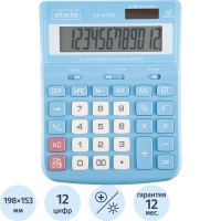 Калькулятор настольный ПОЛНОРАЗМ Attache AF-447BL,12р,дв.пит,гол,198x153x42