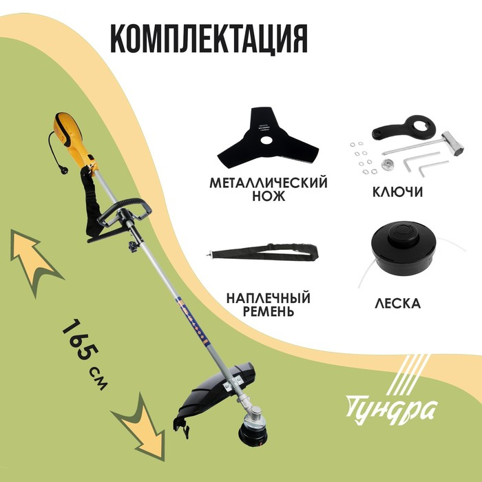 Электротриммер ТУНДРА, разборная штанга, катушка полуавтомат и диск, скос 400 мм, 1200 Вт Электротриммер ТУНДРА, разборная штанга, катушка полуавтомат и диск, скос 400 мм, 1200 Вт