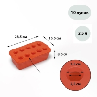 Ящик для выращивания зелёного лука, 29 × 16 × 8,5 см, 2,5 л, 10 лунок, пластик, оранжевый, Greengo