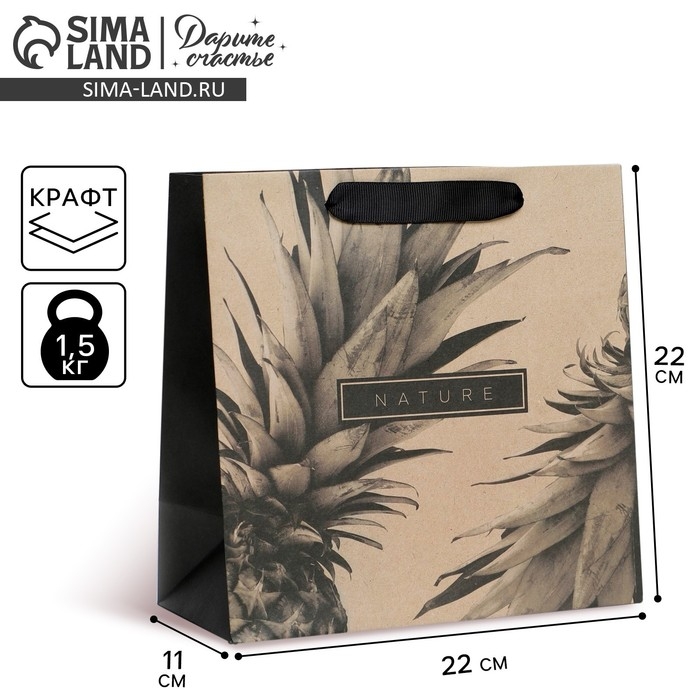 Пакет подарочный крафтовый квадратный, упаковка, «Black», 22 х 22 х 11 см Пакет подарочный крафтовый квадратный, упаковка, «Black», 22 х 22 х 11 см