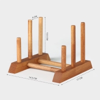 Подставка - сушилка деревянная для разделочных досок и посуды Adelica, 13×17×13 см, пропитано минеральным маслом, бук