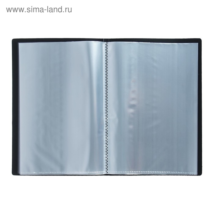 Папка с 20 вкладышами А5, 500 мкм, Calligrata, 9 мм, карман на корешке, черная Папка с 20 вкладышами А5, 500 мкм, Calligrata, 9 мм, карман на корешке, черная