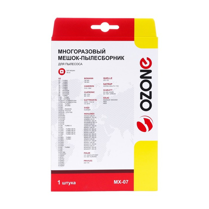 Пылесборник многоразовый Ozone micron MX-07, 1 шт (LG TB-33) Пылесборник многоразовый Ozone micron MX-07, 1 шт (LG TB-33)