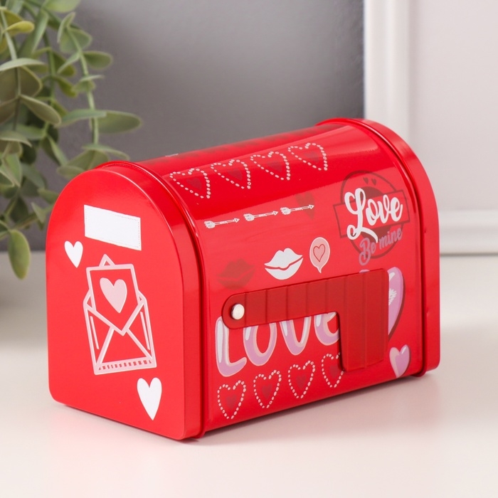 Шкатулка металл почтовый ящик Шкатулка металл почтовый ящик "Love" красная 13,3х8х9,5 см