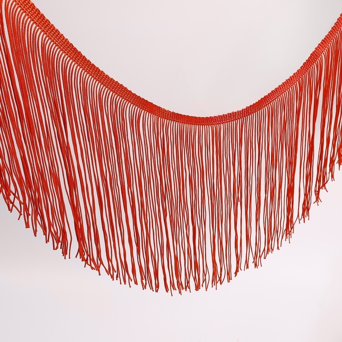 Тесьма декоративная «Бахрома», 20 см, 5 ± 0,5 м, цвет красный Тесьма декоративная «Бахрома», 20 см, 5 ± 0,5 м, цвет красный