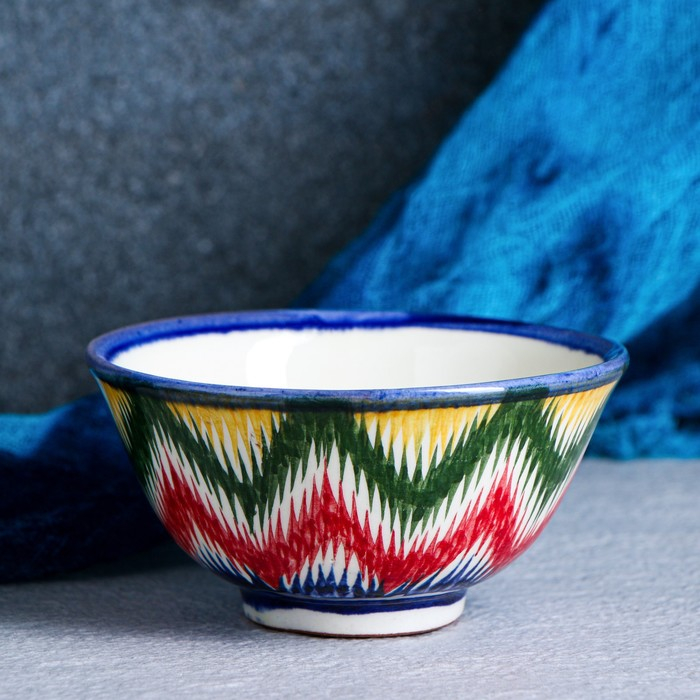 Набор чайный Риштанская керамика Набор чайный Риштанская керамика "Атлас №2", 9 предметов (чайник 1л, пиалы 0,3л), микс