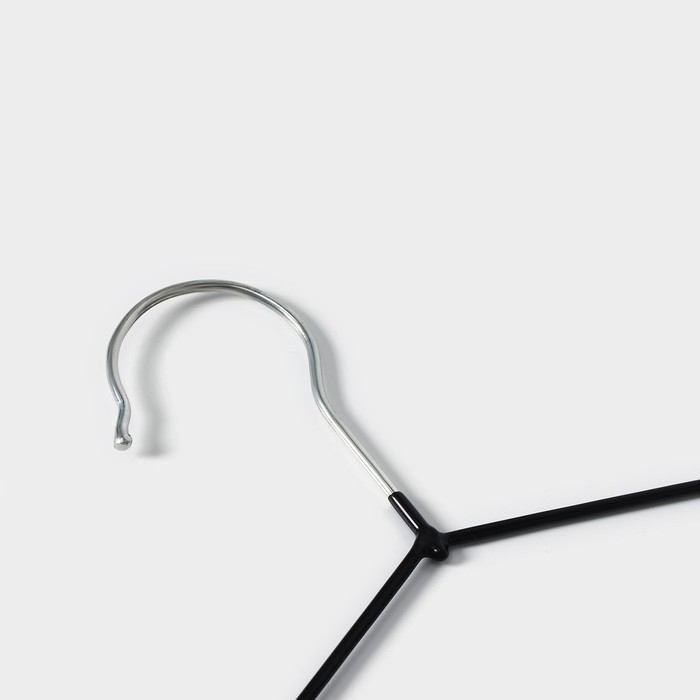 Плечики - вешалки для одежды Доляна, 40×20 см, 10 шт, антискользящее покрытие, цвет чёрный Плечики - вешалки для одежды Доляна, 40×20 см, 10 шт, антискользящее покрытие, цвет чёрный