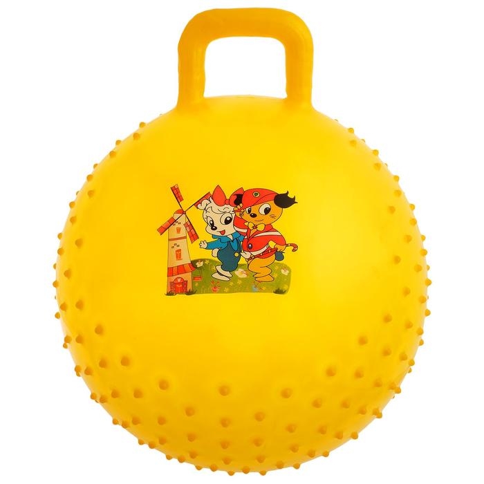 Мяч-прыгун с ручкой «Сказочные истории», массажный, d=45 cм, 350 г, цвета МИКС Мяч-прыгун с ручкой «Сказочные истории», массажный, d=45 cм, 350 г, цвета МИКС