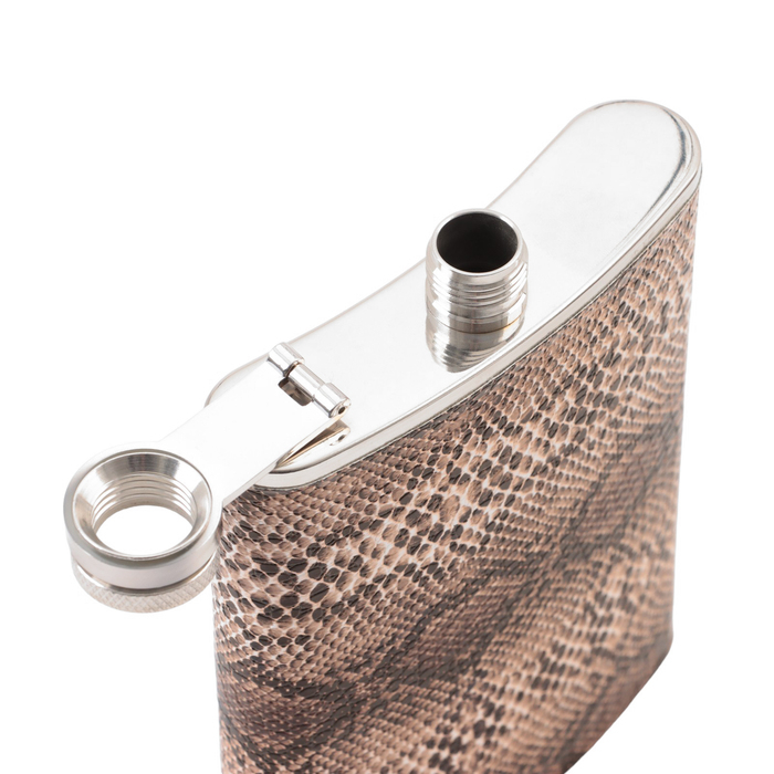 Подарочный набор 6 в 1 Подарочный набор 6 в 1 "Питон": фляжка 240 мл, воронка, 4 рюмки, коричневый