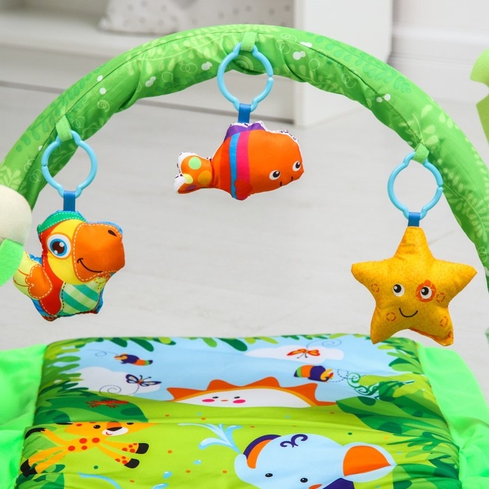 Развивающий коврик «Остров», с дугой и игрушками, 77х77х0,5 Развивающий коврик «Остров», с дугой и игрушками, 77х77х0,5