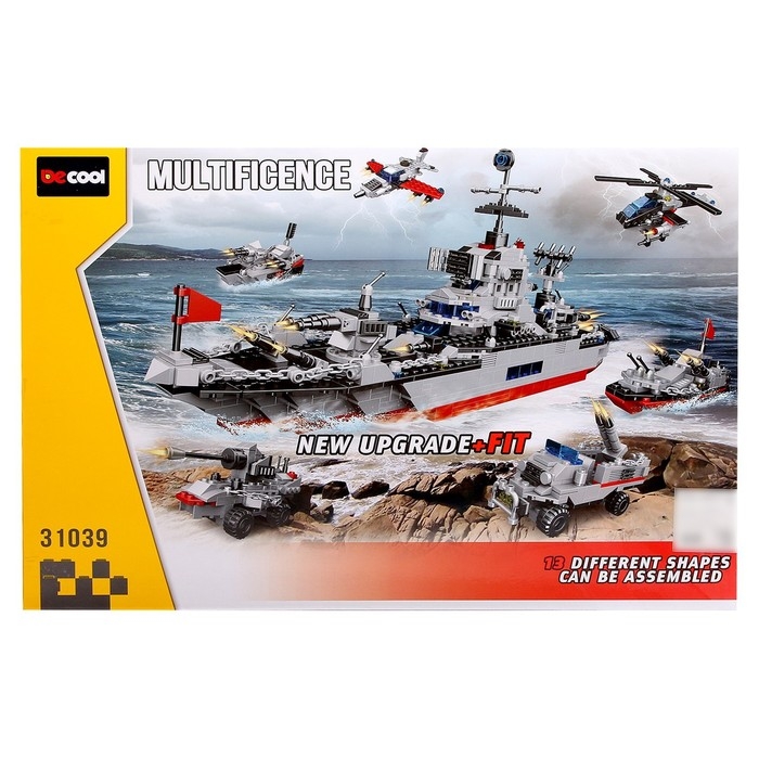 Конструктор блочный «Военный крейсер», 739 деталей Конструктор блочный «Военный крейсер», 739 деталей