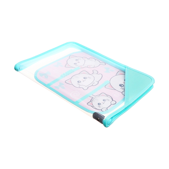 Папка для труда А4, 325 х 230 х 25 мм, молния вокруг, откидная планка, пластиковая, ПТР-1, Calligrata  Папка для труда А4, 325 х 230 х 25 мм, молния вокруг, откидная планка, пластиковая, ПТР-1, Calligrata "Веселые персы"