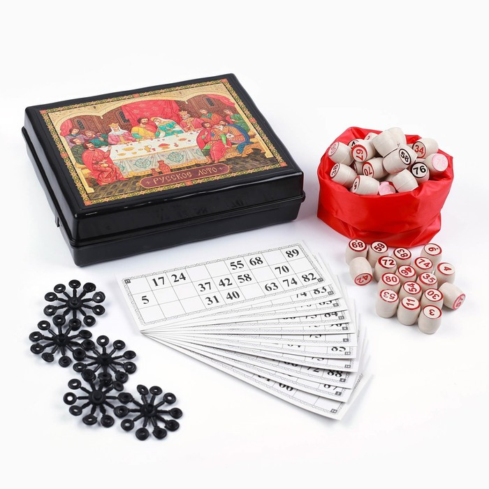 Лото русское, деревянное Лото русское, деревянное "Застолье", настольная игра, с бочонками