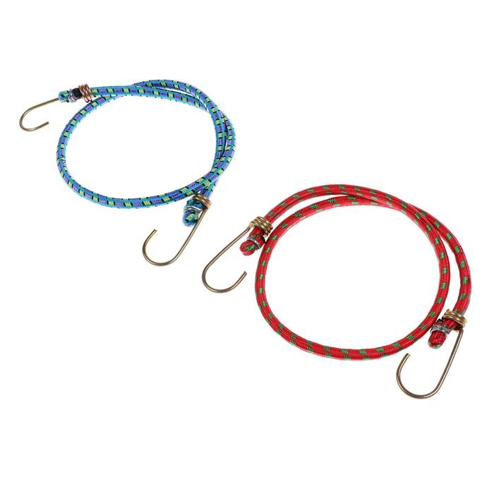 Резинка для крепления багажа TORSO, 60 см, d8 мм, металлические крючки, МИКС, набор 2 шт Резинка для крепления багажа TORSO, 60 см, d8 мм, металлические крючки, МИКС, набор 2 шт