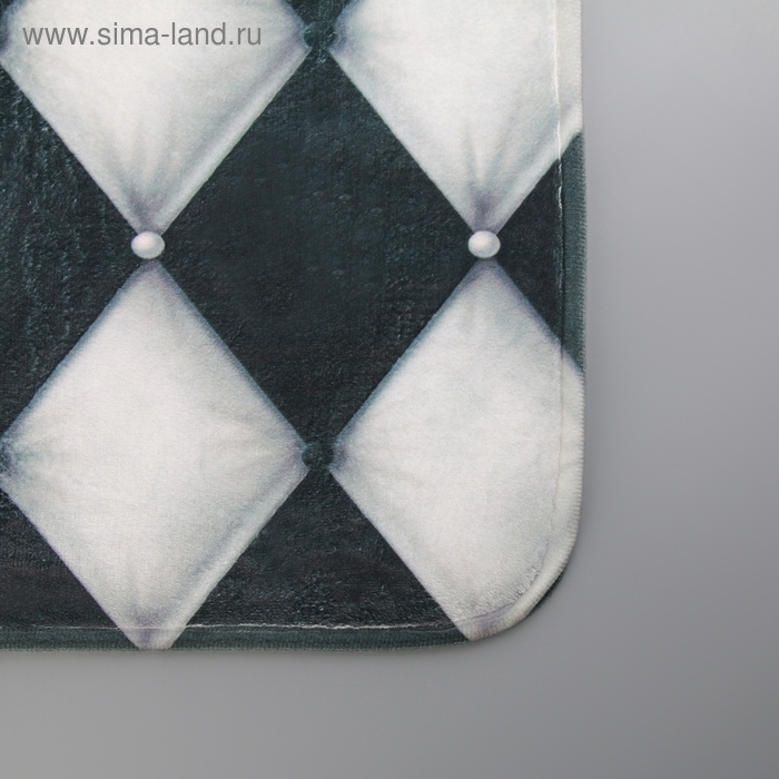 Набор ковриков для ванной и туалета Доляна «Ромбы», 3 шт: 37×45, 37×45, 45×75 см