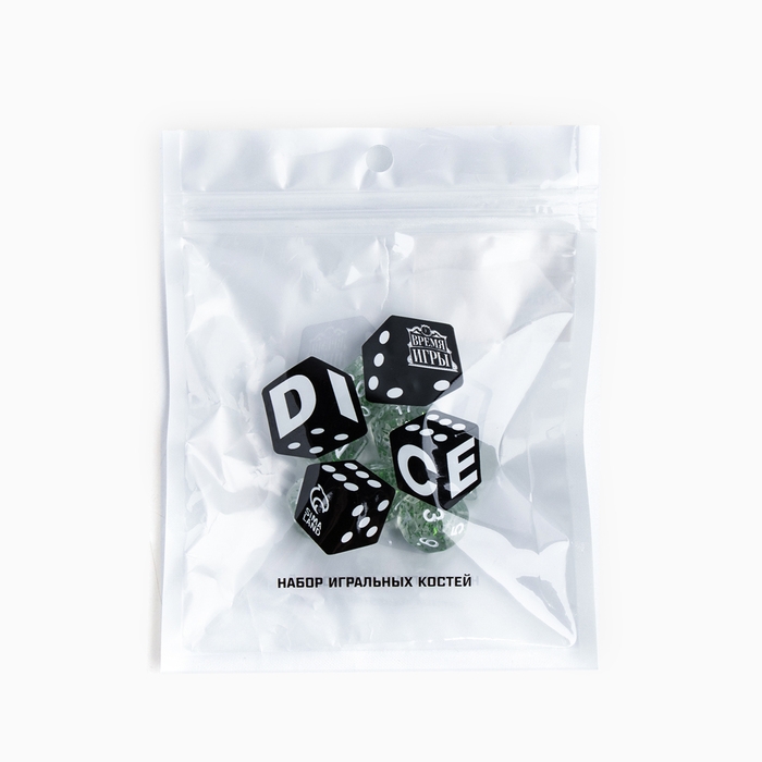 Набор кубиков для D&D (Dungeons and Dragons, ДнД) Набор кубиков для D&D (Dungeons and Dragons, ДнД) "Время игры", серия: D&D, 7 шт, зеленые
