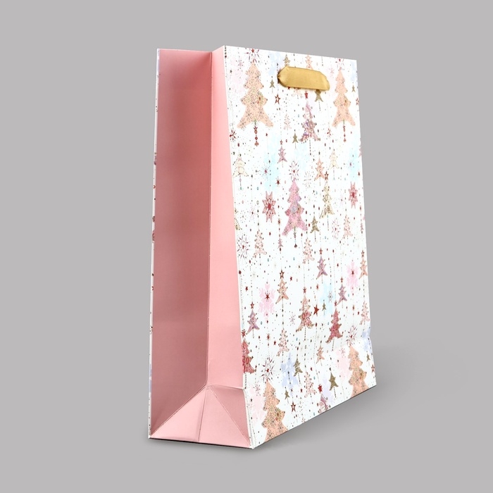 Пакет подарочный новогодний ламинированный «Ёлочки», M 30 х 26 х 9 см Пакет подарочный новогодний ламинированный «Ёлочки», M 30 х 26 х 9 см