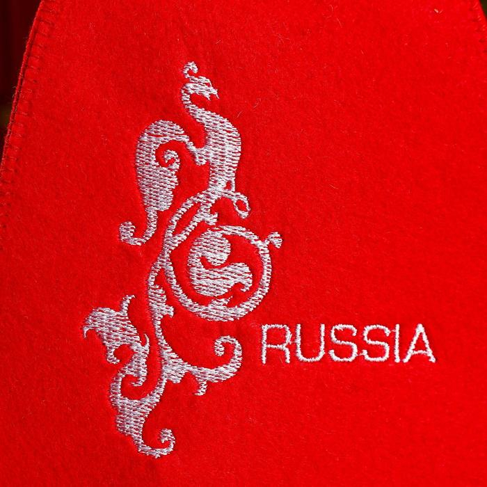 Шапка для бани  Шапка для бани "Russia" красная