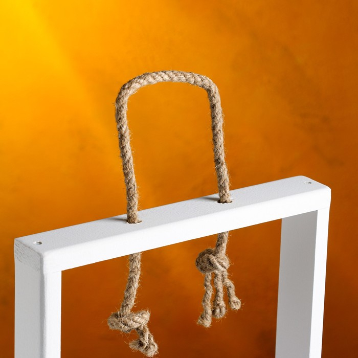 Кашпо деревянное 26×5×40 см с 5 колбами 15 см "Рамка Экстра Слим", белый Дарим Красиво