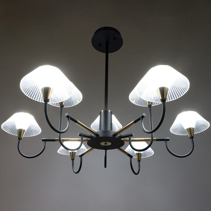 Люстра 1695/9 LED 216Вт 3000-6000К черно-золотой 95х95х113 см BayerLux