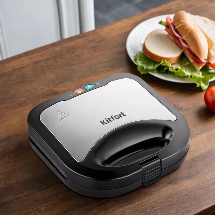 Бутербродница Kitfort КТ-3667, 750 Вт, 27.9х10.8 см, чёрная
