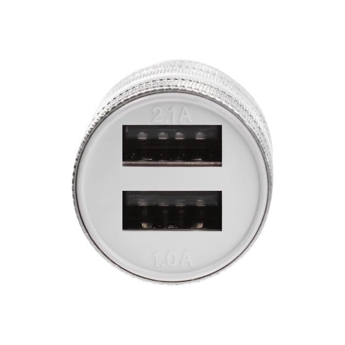 Автомобильное зарядное устройство, 2 USB, 2.1 А/1 А, МИКС