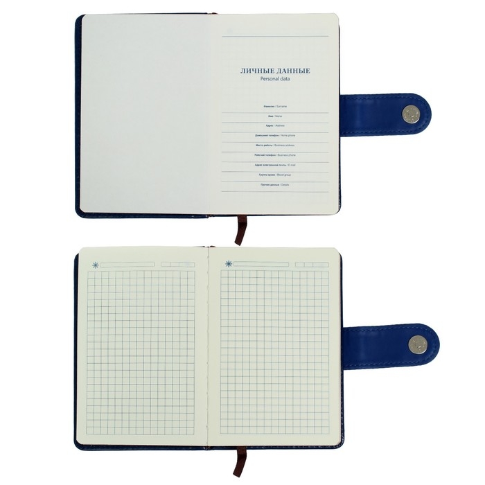 Ежедневник недатированный А6, 120 листов в клетку, тонированный срез, с хлястиком, обложка ПВХ, МИКС Ежедневник недатированный А6, 120 листов в клетку, тонированный срез, с хлястиком, обложка ПВХ, МИКС