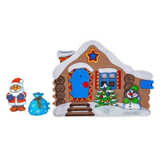 Развивающая книжка из фетра «Домик Дедушки Мороза» Развивающая книжка из фетра «Домик Дедушки Мороза»