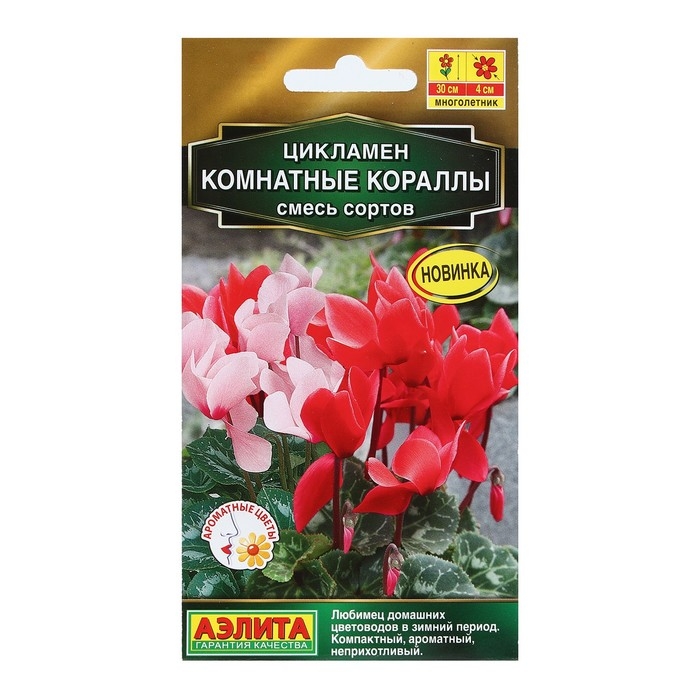 Семена Цветов Цикламен  Семена Цветов Цикламен "Комнатные кораллы", смесь сортов, 3 шт