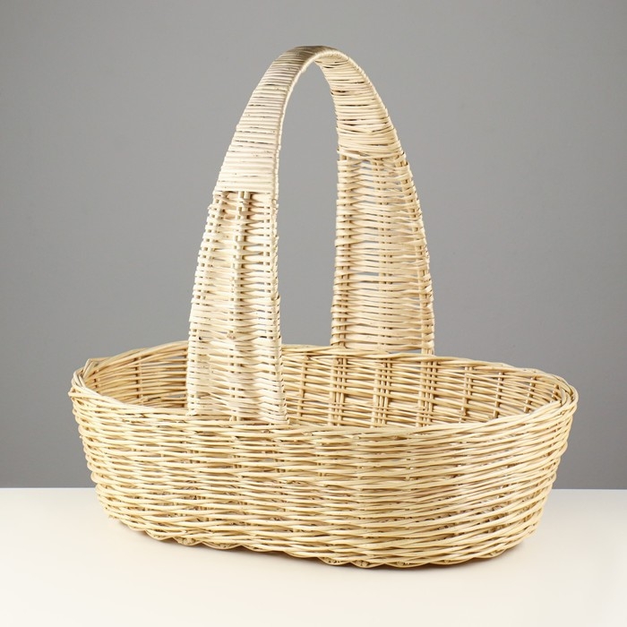 Корзина продуктовая, 52×31×14/45 см, ручное плетение, ива Корзина продуктовая, 52×31×14/45 см, ручное плетение, ива