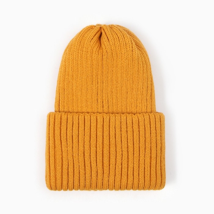 Шапка детская, цвет горчичный, размер 54-56 Шапка детская, цвет горчичный, размер 54-56
