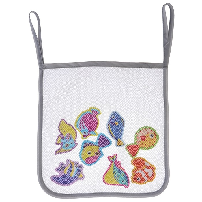 Набор игрушек для ванны Набор игрушек для ванны "Морские обитатели" 8 штук, с сеткой + удочка, Крошка Я