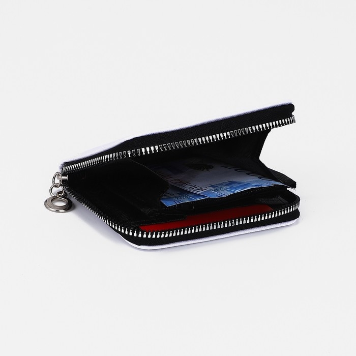 Кошелёк на молнии, отдел для карт, для монет, цвет белый Кошелёк на молнии, отдел для карт, для монет, цвет белый