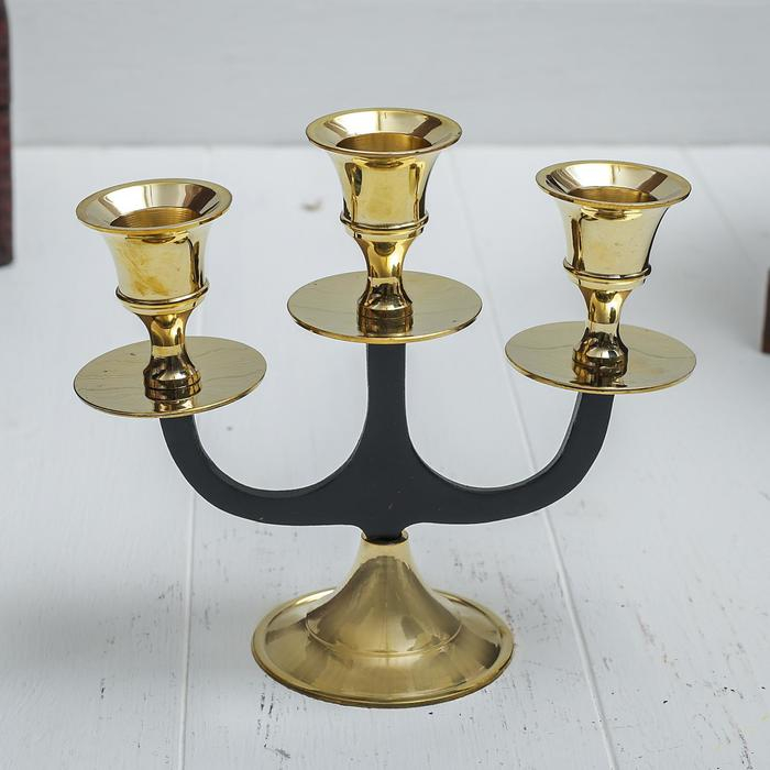 Подсвечник на 3 свечи Подсвечник на 3 свечи "Осман" латунь 13 см