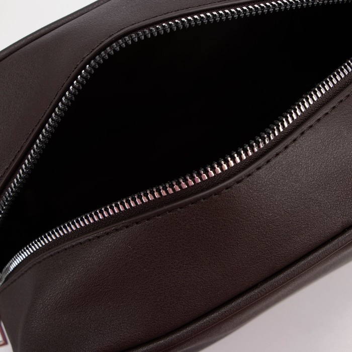 Сумка кросс-боди, отдел на молнии, наружный карман, длинный ремень, цвет тёмно-коричневый Сумка кросс-боди, отдел на молнии, наружный карман, длинный ремень, цвет тёмно-коричневый