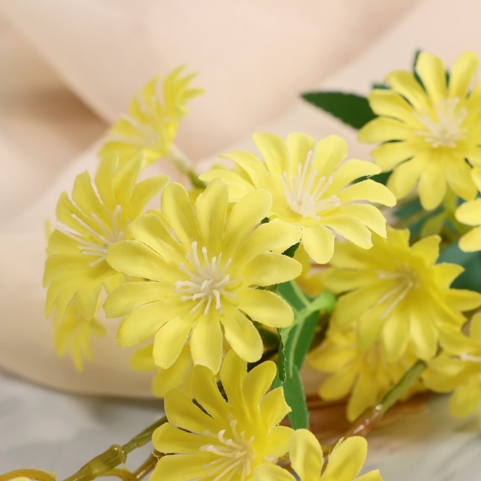 Цветы искусственные "Хризантема" премиум, 3,5х62 см, жёлтый