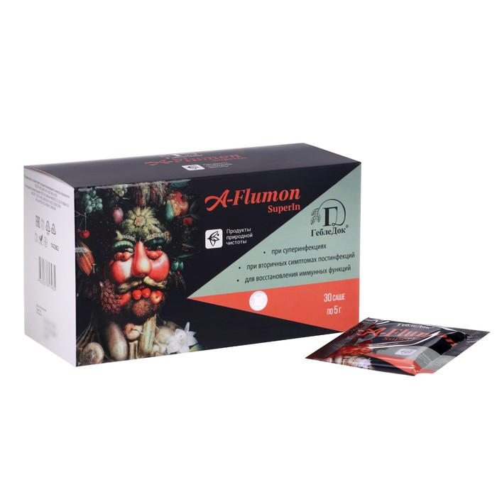 Концентрат пищевой A-Flumon SuperIn на основе растительного сырья, для иммунитета, 30 саше-пакетов по 5 г Концентрат пищевой A-Flumon SuperIn на основе растительного сырья, для иммунитета, 30 саше-пакетов по 5 г