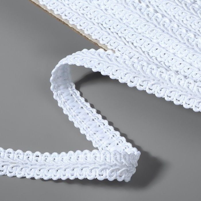 Тесьма декоративная «Шанель», 12 мм, 10 ± 1 м, цвет белый Тесьма декоративная «Шанель», 12 мм, 10 ± 1 м, цвет белый