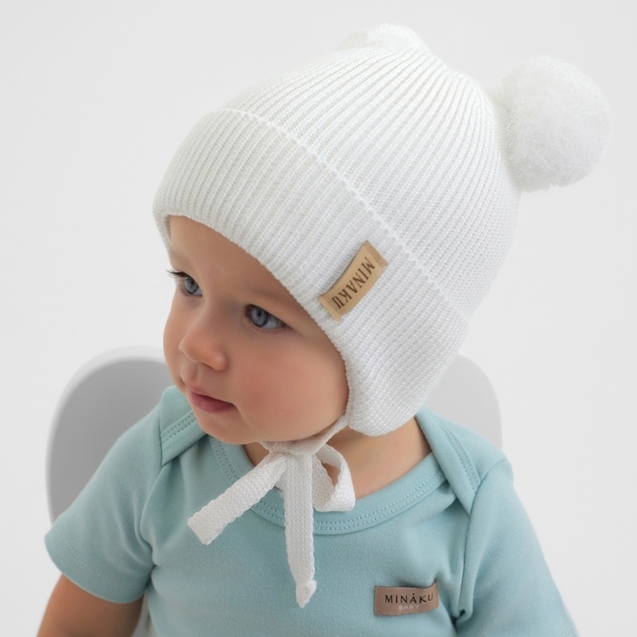 Шапка детская MINAKU р-р 44-46, цвет молочный Шапка детская MINAKU р-р 44-46, цвет молочный