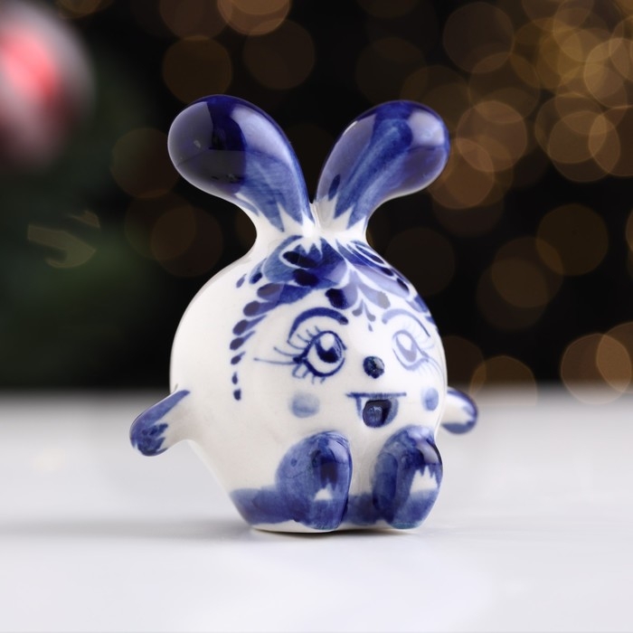 Ёлочная игрушка Ёлочная игрушка "Зайка Шарик", гжель