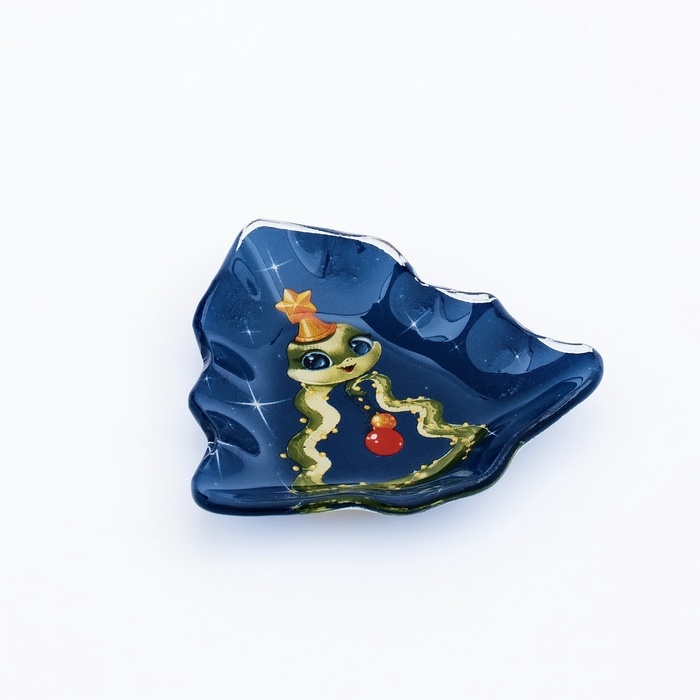 Подставка под чайный пакетик Подставка под чайный пакетик "Новогодняя змейка", 8.7х8.5 см