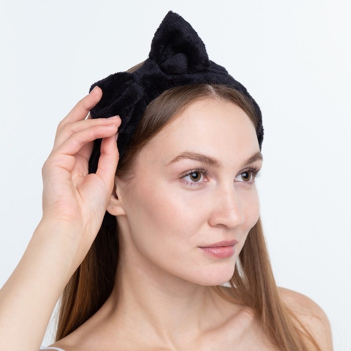 Повязка на голову Этель, цвет чёрный, 100% п/э Повязка на голову Этель, цвет чёрный, 100% п/э