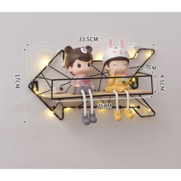 Вешалка настенная с полкой Вешалка настенная с полкой "Стрелка", с подсветкой, 5 крючков, черная