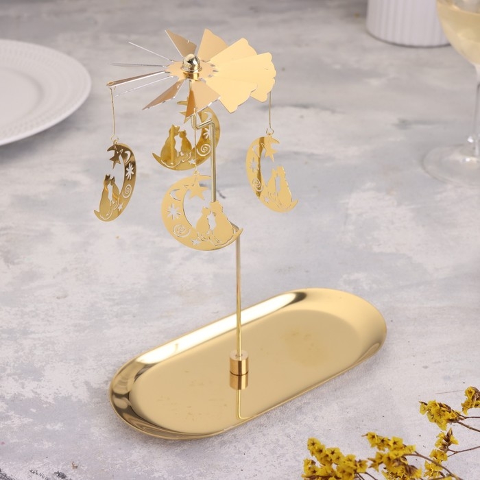 Подсвечник  Подсвечник "Карусель с месяцами", золотая, металл, 8,5 х 18 см