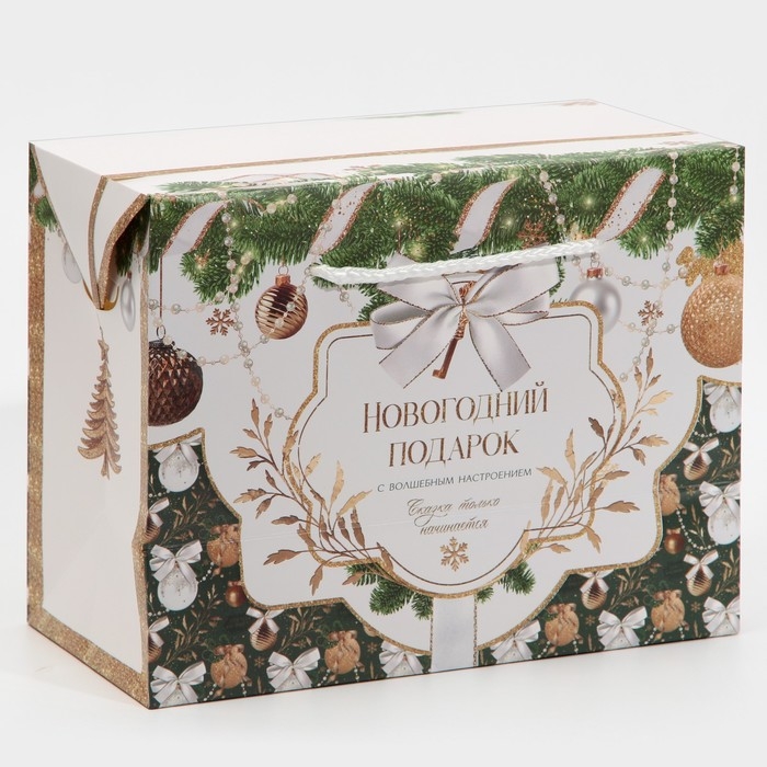 Пакет-коробка «Подарок для тебя», 23 х 18 х 11 см, Новый год Пакет-коробка «Подарок для тебя», 23 х 18 х 11 см, Новый год