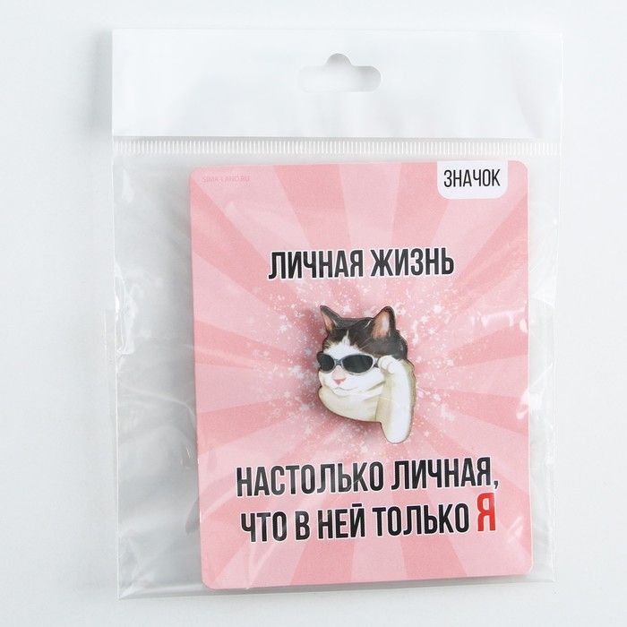 Значок деревянный «Кот в очках», серия мемы , 2,4 х 3,2 см Значок деревянный «Кот в очках», серия мемы , 2,4 х 3,2 см