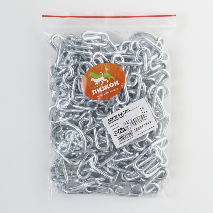 Цепь для привязи собак, 3 м, калибр 3 х 30 мм, гальванизированная Цепь для привязи собак, 3 м, калибр 3 х 30 мм, гальванизированная