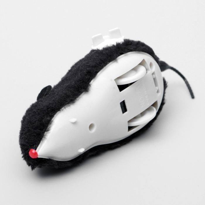 Мышь заводная меховая, 12 см, чёрная Мышь заводная меховая, 12 см, чёрная